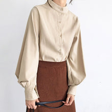 Load image into Gallery viewer, Big Lantern Sleeve Blouse Women Autumn
