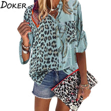 Load image into Gallery viewer, Women Blouse 2021  Long Sleeve Leopard Shirt