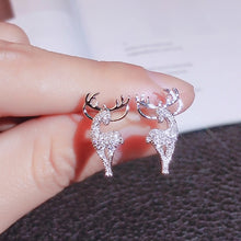 Load image into Gallery viewer, Rinhoo Christmas Stud Earrings Rhinestone Snowflake Elk Earrings