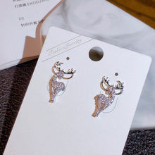 Load image into Gallery viewer, Rinhoo Christmas Stud Earrings Rhinestone Snowflake Elk Earrings
