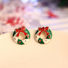 Load image into Gallery viewer, Rinhoo Christmas Stud Earrings Rhinestone Snowflake Elk Earrings