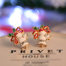 Load image into Gallery viewer, Rinhoo Christmas Stud Earrings Rhinestone Snowflake Elk Earrings