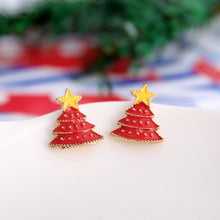 Load image into Gallery viewer, Rinhoo Christmas Stud Earrings Rhinestone Snowflake Elk Earrings