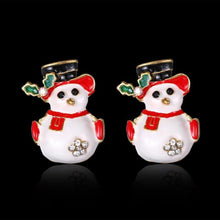Load image into Gallery viewer, Rinhoo Christmas Stud Earrings Rhinestone Snowflake Elk Earrings