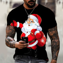 Load image into Gallery viewer, New Men's T-shirt Brand Design Christmas Santa Claus Christmas Tree Snowman