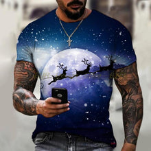 Load image into Gallery viewer, New Men's T-shirt Brand Design Christmas Santa Claus Christmas Tree Snowman