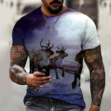 Load image into Gallery viewer, New Men's T-shirt Brand Design Christmas Santa Claus Christmas Tree Snowman