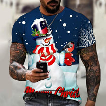 Load image into Gallery viewer, New Men's T-shirt Brand Design Christmas Santa Claus Christmas Tree Snowman