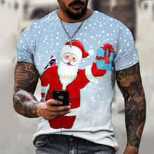 Load image into Gallery viewer, New Men's T-shirt Brand Design Christmas Santa Claus Christmas Tree Snowman