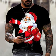Load image into Gallery viewer, New Men's T-shirt Brand Design Christmas Santa Claus Christmas Tree Snowman