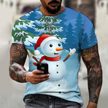 Load image into Gallery viewer, New Men's T-shirt Brand Design Christmas Santa Claus Christmas Tree Snowman