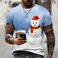 Load image into Gallery viewer, New Men's T-shirt Brand Design Christmas Santa Claus Christmas Tree Snowman