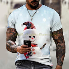 Load image into Gallery viewer, New Men's T-shirt Brand Design Christmas Santa Claus Christmas Tree Snowman