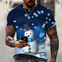 Load image into Gallery viewer, New Men's T-shirt Brand Design Christmas Santa Claus Christmas Tree Snowman