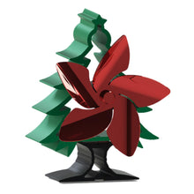 Load image into Gallery viewer, 5-Blade Fireplace Fan Christmas Tree Shape Stove Fan Heat
